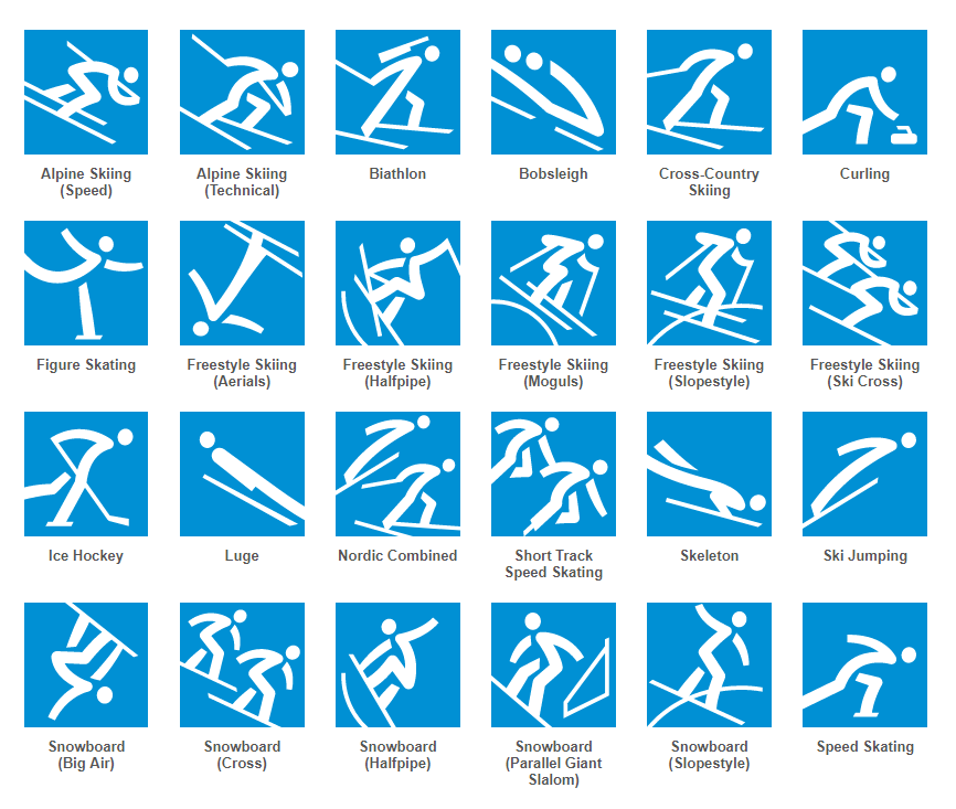 Пиктограммы Олимпийских Игр в Корее 2018