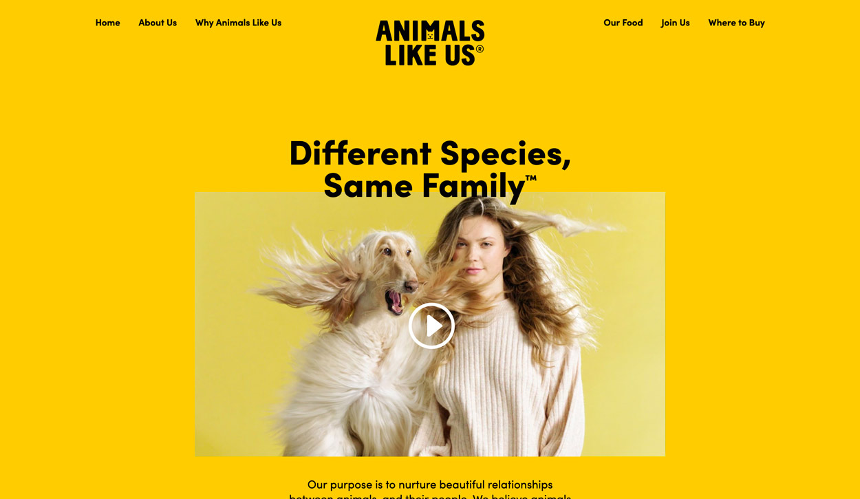 Сайт бренда Animal Like Us