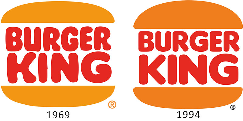 Логотипы сети Бургер Кинг 1969 и 1994