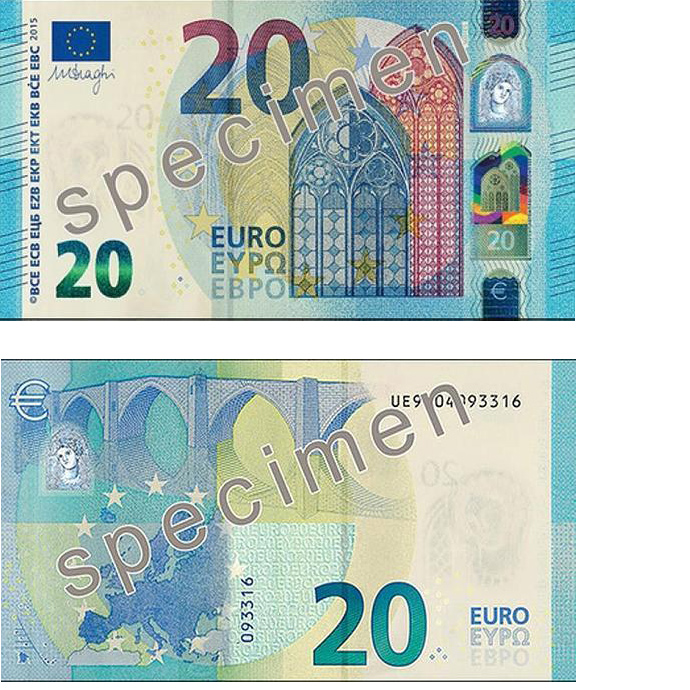 Новый дизайн банкноты 20 евро